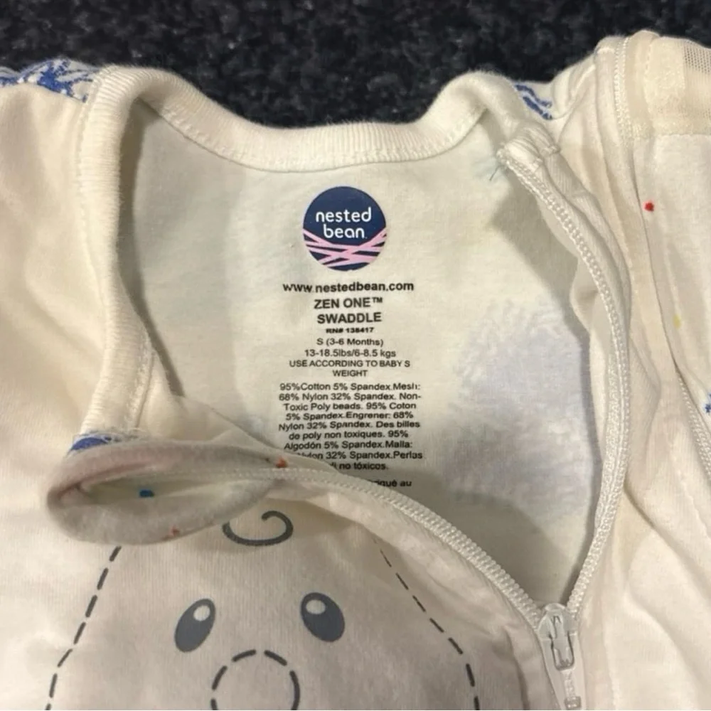 Nested Bean White Sleep Sack with Colorful Scribble Print